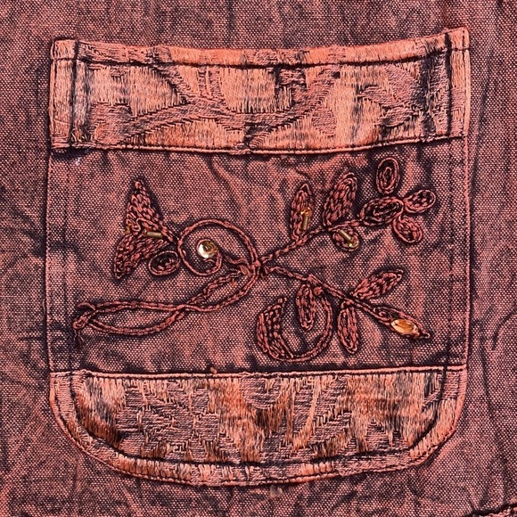 Vintage Flashback Embroidered Jacket Artsy Acid‎ Wash Appliqué - Picture 6 of 16